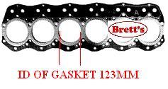 13111.010 HEAD GASKET 6D14 6D14-1A 6D14-2A LATE UP TO ENGINE # 511192 MITSUBISHI/FUSO FK415 1985-1998 MITSUBISHI/FUSO FM215 1980-1984 MITSUBISHI/FUSO FK455 1987-1991