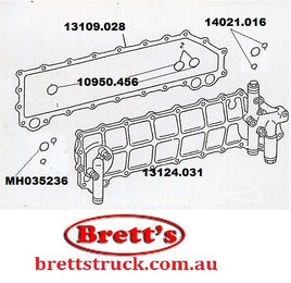 13109.028  GASKET OIL COOLER COVER 6D22 FS427 6D24-0AT1 1995-2001 TWIN SQ   FS428 6D22-1AT2 1985-8/1995 SINGLE SQ  FS428 6D22-1AT2 9/1995 TWIN SQ  FV417 6D24-0AT1 1995-1999 TWIN SQ  FV418 1985-1995 SINGLE SQ  FV458 1985-1995 SINGLE SQ