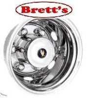 ISRT538 SIMULATOR SET 16" MITSUBISHI STAINLESS STEEL CHROME LOOK WHEEL COVERS ISRT-5/38  16" Chrome Simulator Set - 115 offset  fits 16" tubed or tubeless 5 stud pattern to suit Fuso/ Mitsubishi Canter  ISRT538  DCWC1 TRIM KIT CANTER