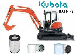 KITK002 FILTER KIT KUBOTA SUIT KX161-3 V2203-M V2203M KX161 KUBOTA EXCAVATOR OIL FUEL AIR  FILTER SERVICE LUBE SET KIT