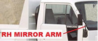 18809.500 RH RIGHT HAND MIRROR ARM DAIHATSU DELTA 1985-2005 87902-87328 V57 V118 V78 V98  DRIVERS SIDE BRACKET ARM MIRROR