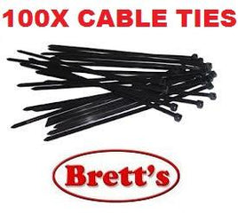 CT4004 56404 100 PACK PAK  4.8 x 200mm CABLE TIES Standard duty black cable ties. U.V. weather resistant with bent tips for easy entryPRODUCT #5122 5122TQ