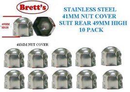 NC41-SSB 41MM 10 PACK PAK FRONT REAR 1“5/8 NUT COVER JAP STAINLESS STEEL 41MM SINGLE  NUT COVER CHROME CANTER MITSUBISHI ISUZU HINO NISSAN UD FUSO WHEEL NUT CAP COVER  NC41 49MM HIGH  8026SSRR 8026SS