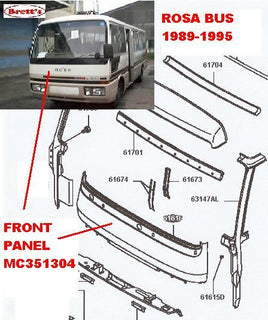 ZZZ MC351304 FRONT PANEL MITSUBISHI FUSO HEAVY  FRONT  APRON  PANEL BE439 BE437 ROSA 89-95 1989 1990 1991 1992 1993 1994