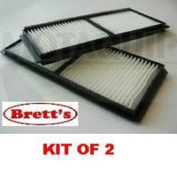 AC4503SET CABIN AIR FILTER MAZDA 2  MAZDA2 DE SERIES 1 ZY MZR 4CYL 1.5L MPFI 2007-ON FILTERS BUY ON-LINE  CARS UTE UTES VANS CA-17110 D651-61-J6X D65161J6X D65161JX D651-61-JX 24036 WACF0151 DN20-61-JX RCA246 RCA246P