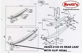 ZZZ 48204-2120 REAR #3 LEAF SUB ASSY FD3H 1991- WITH CLIP HINO TRUCK PARTS AUSTRALIA  48204-2120 S482042120 S4820-42120  1010 L X 70 W X 11 T
