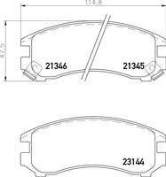 DB1117PX HELLA PAGID BRAKE PADS DISC PAD SET FRONT  DB1117 DB1117HD ADB1117 GDB882  8DB 355 005-681 8DB355005-681 / T0014  NISSAN SILVIA SUZUKI SWIFT NISSAN SENTRA PULSAR 180SX HOLDEN ASTRA