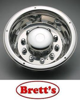 ISRT225RWN 22.5'' REAR STAINLESS STEEL WHEEL COVER & LOCK BAND  SIMULATOR HINO MITSUBISHI FUSO ISUZU SUITS 22.5" WHEELS HOLD ON WITH SECURITY SCREWS SS225RWN  ISRT225 SS225