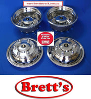 ISRT1606S SIMULATOR SET 17.5" 6 STUD WITH 127MM OFFSET RIMS STAINLESS STEEL CHROME LOOK WHEEL COVERS ISUZU HINO UD NISSAN FUSO MITSUBISHI 6 stud pattern to suit Mazda Trader  NPR  NQR  pre August 2005  Ranger 4  ISRT1606S ISRT-1606S