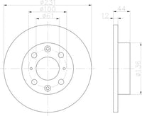 8DD 355 101-931 Front Brake Disc DR191 DBA191 51105 HONDA CIVIC WAGON FRONT 1984-ON  8DD355101-931 HONDA CIVIC I Shuttle  CIVIC III Saloon  CIVIC IV Hatchback 10/93 CIVIC IV   ROVER