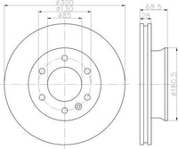 8DD 355 117-621 Front Brake Disc ROTOR MERCEDES-BENZ SPRINTER 3,5-t Box (906), 06/06 - SPRINTER 3,5-t Bus (906), 06/06 - SPRINTER 3,5-t  SPRINTER 3-t   SPRINTER 3-t  4,6-t   (906) SPRINTER 5-t  8DD355117-621 59432 DR12523 DBA2270
