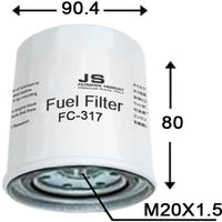 FC317J  FUEL FILTER SPIN ON Mitsubishi CANTER Z188 ME006066  WZ188 0986450512 DS006066 BF7552 FT7219 ACF17 3A1902   FUL024 QY012197