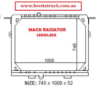 SPEC 14001.810  RADIATOR ASSY ASSEMBLY  MACK CH SERIES NO FRAME CH 1995-2005 CH613 & E7 SEREIS Fits: 1995, 1996, 1997, 1998, 1999, 2000, 2001, 2002, 2003, 2004, 2005  New Mack Truck Radiator Fits CH Models From 1992-2004