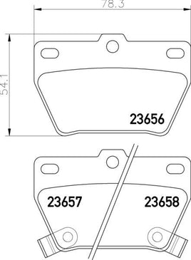 8DB 355 010-521 DISC PAD SET REAR WITH ACOUSTIC WEAR WARNING FOR DB1680 8DB355010-521