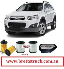 KIT2057 FILTER KIT HOLDEN CAPTIVA II 2.2L DIESEL  2013- 2.2L CGII  Turbo Diese  4Cyl  Z22D1  DI  DOHC 16V  KIT CONTAINS  1 X OIL FILTER   1 X AIR FILTER 1 X FUEL FILTER  DONT PAY OVER $200