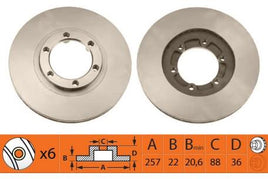 8DD 355 104-711 Front Brake Disc ROTOR HOLDEN JACKAROO (UBS), 11/81 - 02/98 RODEO Pickup (TF), 02/88 - 08/03 RODEO Platform/Chassis (TF), 02/88 - 08/03 ISUZU D-MAX Pickup (8DH), 05/02 - DR033 DBA033 8DD355104-711 52418