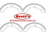 11525.034 BRAKE SHOE SET OF 4 SHOES CANTER 1981- 75MM SET FRONT OR REAR CANTER 75MM  BRAND NEW MITSUBISHI  BS1562 E1562 N1562 3G5002/EX  MK528483    BRAND NEW  PROTEX BRAKE LININGS