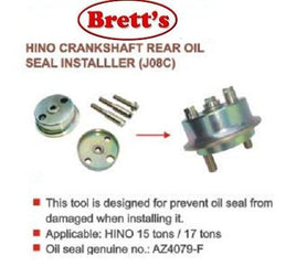 TOOL.101 REAR ENGINE SEAL TOOL INSTALLER S05CTB S05CT S05D S05C-TB HINO DUTRO 1999- engines tool will properly  seal to slinger S05 Engine Crank Seal Installer INSTALL  XZU412 XZU414   XZU420   XZU424 XZU430  J05C 5.3L XZU434  S05C-TB 4.6L