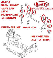 SPEC 10605.506 KIT BUSH FRONT SWAY BAR  MAZDA TITAN 2000- WITH IFS INDEPENDENT FRONT SUSPENSION  STAB STABILIZER BUSH AND LINK OVERHAUL KIT W61234156  066234153