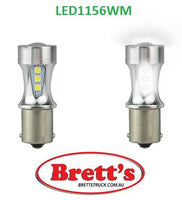 LED1157RM 1157 1157RM LED GLOBE BA15S RED STOP TAIL  12V 24V 47387 TIR 47387BL Bayonet Globes   CANbus Compatible • 18 High Brightness SMD LEDs • Reverse Polarity Protected • 50,000 Hrs Lifespan • 32V Over Voltage Protection • Cool White 6500K