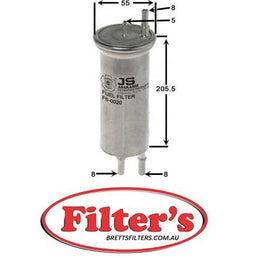 FS0020 EFI FUEL FILTER    MANN & HUMMEL WK513/3 MECAFILTER ELE6093 MEYLE 3143230008 MOTAQUIP VFF570 ROVER WFL000020 ROVER WFL000021 ROVER WFL00020 SCT ST6098
