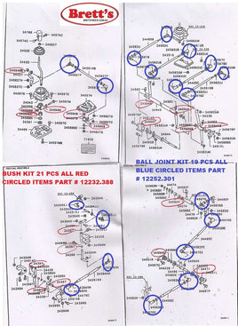 SPEC 12252.301 BALL JOINT GEAR LINKAGE KIT  SET OVERHAUL YOUR SLOPPY GEARSHIFT  MITSUBISHI FUSO FV517 FV547 1998-2005 6D24 FV5 GEAR CHANGE SELECTOR WORN WEAR    ALL FV5 FP5 FS5  FV547 1998- FV517 1998- 6D24-0AT1 11.9L 1998-2003 FS527 FP547
