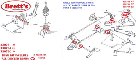 SPEC 12252.199 GEAR LINKAGE KIT KNUCKLE BALL JOINT 18 PCS OVERHAUL YOUR SLOPPY GEARSHIFT  SUIT HINO SERIES  GH1H 1992- SUPER EAGLE H06CTI 6.5L 1992-1996 GH3H 1992- EAGLE H07D 7.4L 1992-1996   GH1J 1996- RANGER  J08C-TG 8.0L 1996-2003