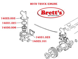 SPEC 14023.101 LOWER THERMOSTAT THERMO HOUSING BOTTOM  HINO ENGINE H07D H06CTI 4 BOLT TOP FLANGE