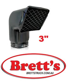 14443.800 3" 76MM INTAKE RAM SNORKEL AIR RAM Air Intake Snorkels  Universal Fit Off Road Replacement Mudding Snorkel Head Air Intake Ram 3" 4x4