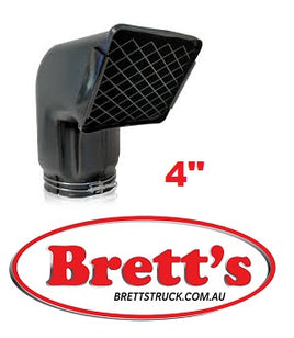 14443.801 4" 102MM   INTAKE RAM SNORKEL AIR RAM Air Intake Snorkels Universal Fit Off Road Replacement Mudding Snorkel Head Air Intake Ram   4x4