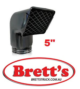 14443.802 5" 127MM INTAKE RAM SNORKEL AIR RAM Air Intake Snorkels  Universal Fit Off Road Replacement Mudding Snorkel Head Air Intake Ram 4x4