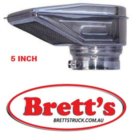 14443.803 5" 127MM S/TEEL STAINLESS STEEL INTAKE RAM SNORKEL AIR RAM Air Intake Snorkels NOT CHROME CHROMED TRUCK KENWORTH MACK SCANIA VOLVO WHITE MERCEDES BENZ FREIGHTLINER CAT WESTERN STAR