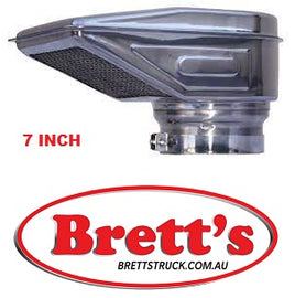 14443.807 7" 178MM S/TEEL STAINLESS STEEL INTAKE RAM SNORKEL AIR RAM Air Intake Snorkels NOT CHROME CHROMED  TRUCK KENWORTH MACK SCANIA VOLVO WHITE MERCEDES BENZ FREIGHTLINER CAT WESTERN STAR