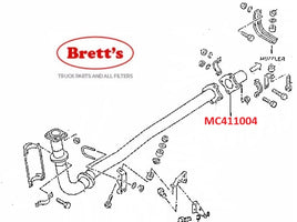 ZZZ 14807.306 EXHAUST PIPE SHORT SECTION EXH BRAKE TO MUFFLER MC411004 FK415 6D14 FM 515 6D14-1A NONTURBO 6D14-2A
