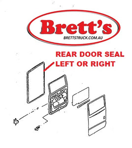 SPEC 17202.300 REAR DOOR SEAL WILL FIT  RH RIGHT OR LH LEFT HAND MITSUBISHI GUTS CANTER CREW CAB DUEL CAB FE5 FE6 FG6 CANTERS 1995-2008 FE657 4D33-4A 1995-2005  FE659 4D34-3AT3B 1995-2005  FG637  FG639   FG649 4X4 4D34 3AT3B 3.9L