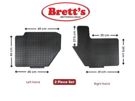 18880.301 RUBBER FLOOR MAT SET OF 2 SUIT MITSUBISHI FK FM FN 1995-2008  FK617 FK618 FM618  FM657   FM658  FM677 1995-2003