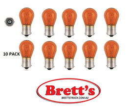 ZZZ 47383N 10 PACK 12V 21W GLOBE BLINKER AMBER BA15S S-25mm 47383 47383BL 47383N ELN47383 15401.051A