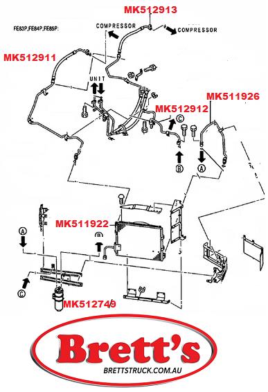 Me418352 ACON3102 CONDENSOR AND FAN UNIT CORE MITSUBISHI FUSO CANTER MODELS 200 ...