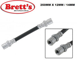SPEC BH90300F MITSUBISHI AIR BRAKE HOSE  L=250MM HOSE  LINE MITSUBISHI FUSO TO AIR GAUGE LL FM MODELS 1984-1995   MH031665  033532500 MC762165  FM515   FM517 6D16 1991-1995  FM555  FM557 6D16 1989-1995   FK415 1984-1995 FK417 1984-1995 FK457 1984-1995
