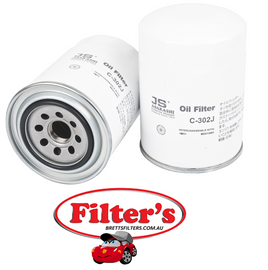 C302J OIL FILTER DAIHATSU SCAT  2.5L DIESEL DG 79-84   2.8L  MITSUBISHI  L200 EXPRESS 2.3L DIESEL 4D55 - 10/1982-1986  PAJERO - NA / NB / NC / ND - 2.3L / 2.5L DIESEL  PEUGEOT 505 DIESEL XD3T TURBO  505 PETROL 2.8L V6