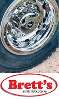 ISRT225FWN 22.5'' FRONT STAINLESS STEEL WHEEL COVER SIMULATOR HINO MITSUBISHI FUSO ISUZU SUITS 22.5" WHEELS HOLD ON WITH SECURITY SCREWS SS225FWN SS225 SS22.5"   ISRT225 NISSAN UD FVR FVM FVZ