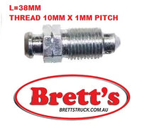 XXX ZZZ K486-012-10 BLEEDER SCREW WHEEL CYLINDER REAR BRAKE FRONT MASTER CYLINDER 10MM SUITS MANY MODELS FUSO MITSUBISHI HINO ISUZU DAIHATSU TOYOTA DYNA NISSAN UD MAZDA TITAN FORD TRADERA TITAN FORD TRADER  K486-012 PW8909-5 K48601210