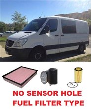 KIT9506 FILTER KIT M/BENZ SPRINTER 309CDi 2.2L 311CDi 309 311 CDI 2006- 906 Turbo DieseL 4Cyl OM646 DOHC 16V MERCEDES BENZ OIL FUEL AIR FILTER FILTERS SET KIT Mercedes Benz Sprinter NO SENSOR HOLE FUEL FILTER