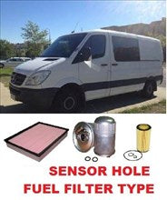 KIT9507 FILTER KIT M/BENZ SPRINTER 309CDi 2.2L 311CDi 309 311 CDI 2006- 906 Turbo DieseL 4Cyl OM646 DOHC 16V MERCEDES BENZ OIL FUEL AIR FILTER FILTERS SET KIT Mercedes Benz Sprinter WITH SENSOR HOLE FUEL FILTER