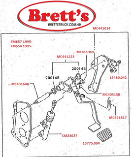 ZZZ MC441223 CLUTCH PEDAL FM657 FM658 1995- MITSUBISHI FUSO FIGHTER