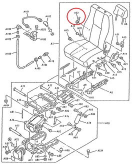 ZZZ MC985577 LEVER LUMBAR SUPPORT SEAT FV417 FM557 FE425 FV418 FS428 FS415 FV415