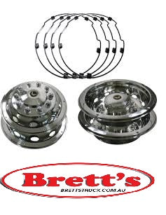 ISRT175SET 17.5" WHEEL COVER SIM SET SIMULATOR S/STEEL STAINLESS STEEL  ISUZU 17.5" WHEELS 5.25 RIM-113 OFFSET WHCVR175 WHCVR175SS WHCBR175SS WHCVR-175 FRR ISUZU FRR FSR FRD