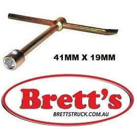 TWB041A WHEEL WRENCH 41MM X 19MM 5/1990- ISUZU NPR WITH 19MM REAR WHEEL BUDD NUT 41MM MAIN WHEEL NUT WHEEL SPANNER BRACE