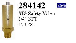 15773.511 ST-3 SAFETY VALVE ST3 1/4" 150PSI    LSV3616  LSV-3616  ABC800350  800350 S-7656  S7656  W284142  ST3  KN31200  KN31400 284142  20QE1282  ST-3  ABC284142