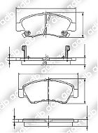 DB1262PM FRONT DISC PAD SET HONDA Civic Concerto CRX Domani Integra Jazz Logo Partner ISUZU Gemini ADB1262 DB1262 DB1262HD DB1262L  58600-92090